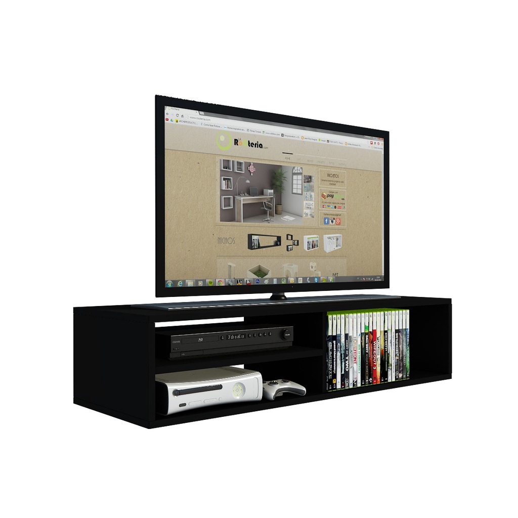 Rack Para Tv, Dvd, Blue Ray, Cd Mdf, Game Nicho branco, Preto, amadeirado, Marrom