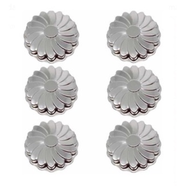 Jogo Kit (6 Unids) Forma Mini Bolo Torta Girassol (7x2 Cm)