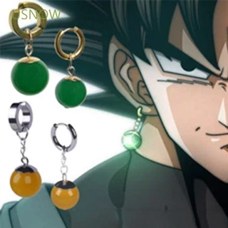 USNOW 1Pair Anime Drop Brincos Zamasu Verde Cosplay Clip Zoro Potara Preto Filho Goku Takerlama Dragonball Super Dragon Ball Jóias Unisexo Vegetto