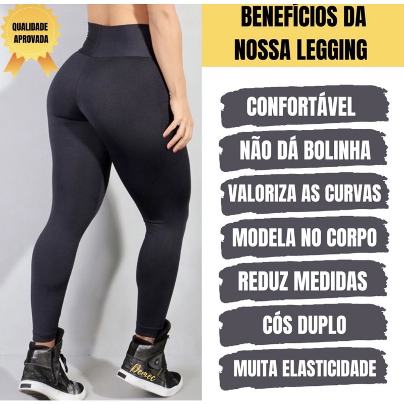 Calça Legging Academia Levanta Bumbum Plus Size Fitness Sem