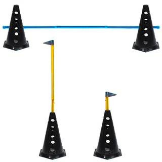 Kit 4 Cones Furado C/ Barreira Demarcatório Black Agilidade