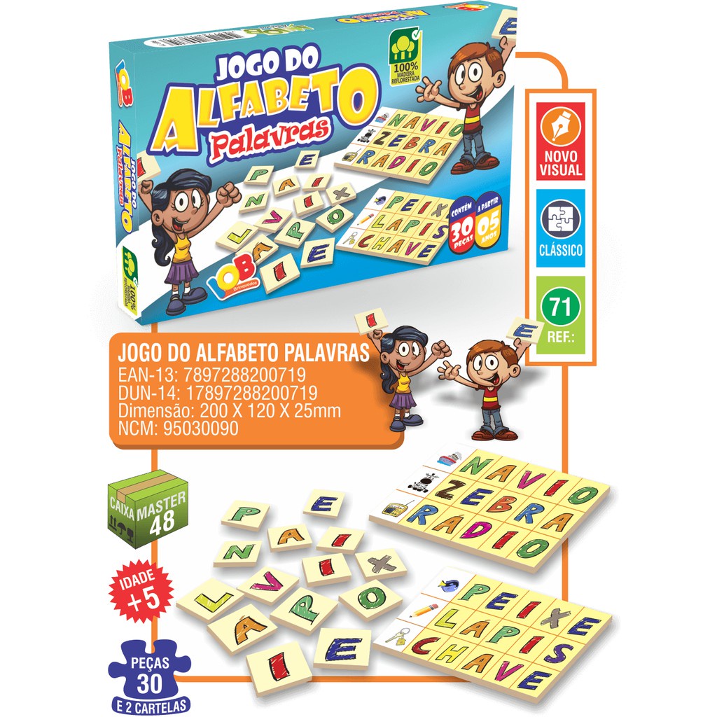 Jogo Lince Alfabeto Brinquedo Educativo e Pedagógico Jogos e Desafios  Bambalalão Brinquedos Educativos