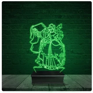 Luminária Abajur Acrílico Led - Princesa Cinderela disney 03