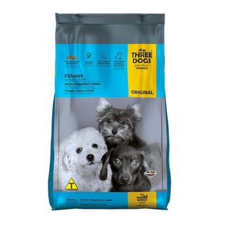 Racao Caes Three Dogs Filhotes Racas Pequenas E Mini 1kg