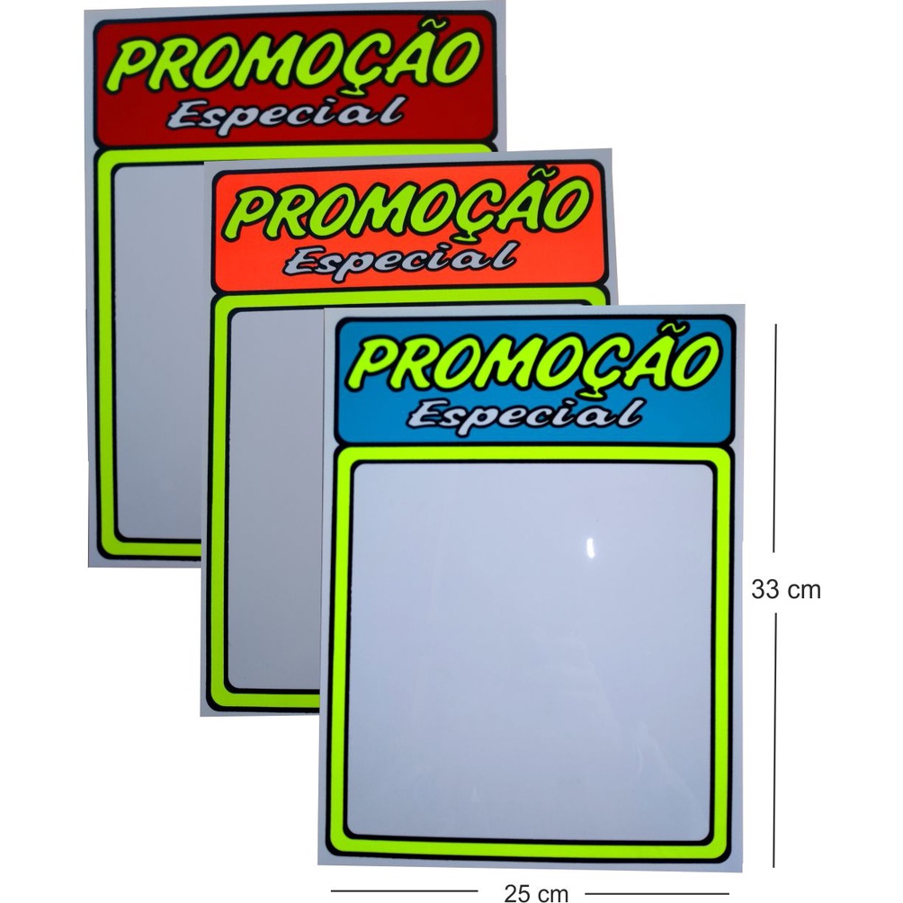 5 placas para lojas reutilizável med.33x25 cm//preço/grande