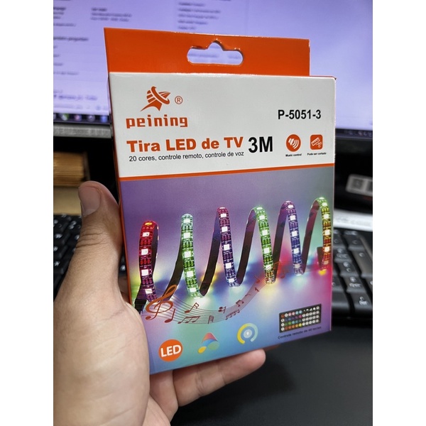 Fita Tira de Led RGB para televisão tv Ultra Rgb 2 metros 3 metros ...
