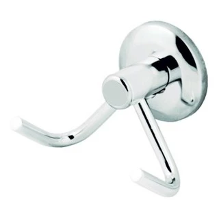 Gancho Cabide Duplo Toalha Banho Banheiro Sanchez Decoração Aço Metal Cromado