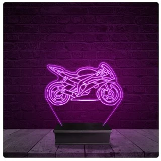 Luminária e Abajur Acrílico Led Moto Velocidade Corrida 10