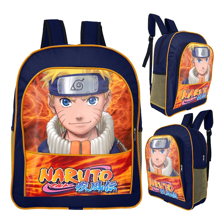 Mochila Naruto Nuvem Novidade Bolsa Escolar - Preto