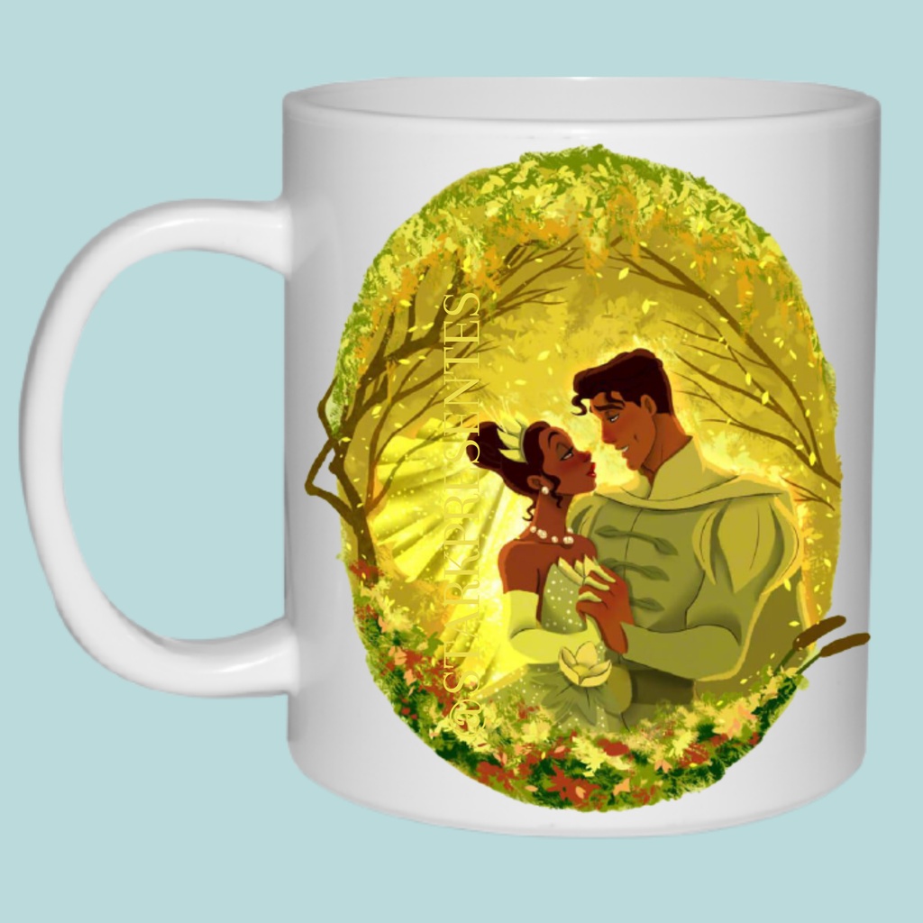 Caneca da Coleção Princesa Tiana para personalizar o nome em