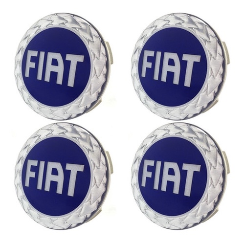 Jogo Calota Tampa Roda Esportiva Scorro Logo Fiat Azul 55mm | Shopee Brasil