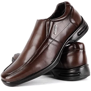 Sapato Social Masculino Marrom Original Couro Eco Leve Confortável Ortopédico Tenis Sapatenis