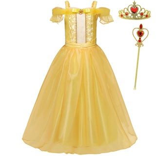 Dzyoleize Cinderela Vestido de princesa para meninas Fantasia de princesa  para festa de aniversário de Natal Fantasias de Halloween (as2, age,  3_years, 4_years, regular, Amarelo)