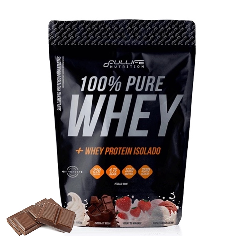 Whey Protein Concentrado e Isolado Zero Açúcar Fullife 900g