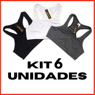 Kit c/6 Top Fitness Feminino Nadador/Regata Para Ginástica Camimhada Treino Academia- Revenda/Atacado