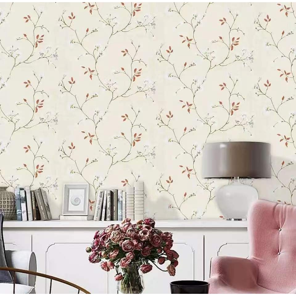 Papel De Parede Floral Metros X Cm Adesivo Autocolante Para Sala Quarto Shopee Brasil