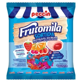 Bala Mastigável Frutomila Recheada Sortida 500g - Peccin