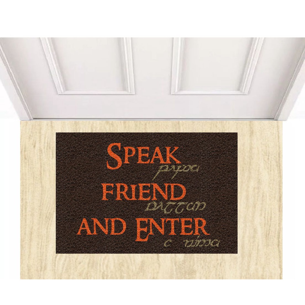 Capacho Senhor dos Anéis Speak Friend and Enter 60x40 cm