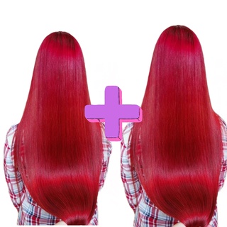 2 Cabelo Bio Vegetal Orgânico Na Tela Tic Tac. vermelho liso