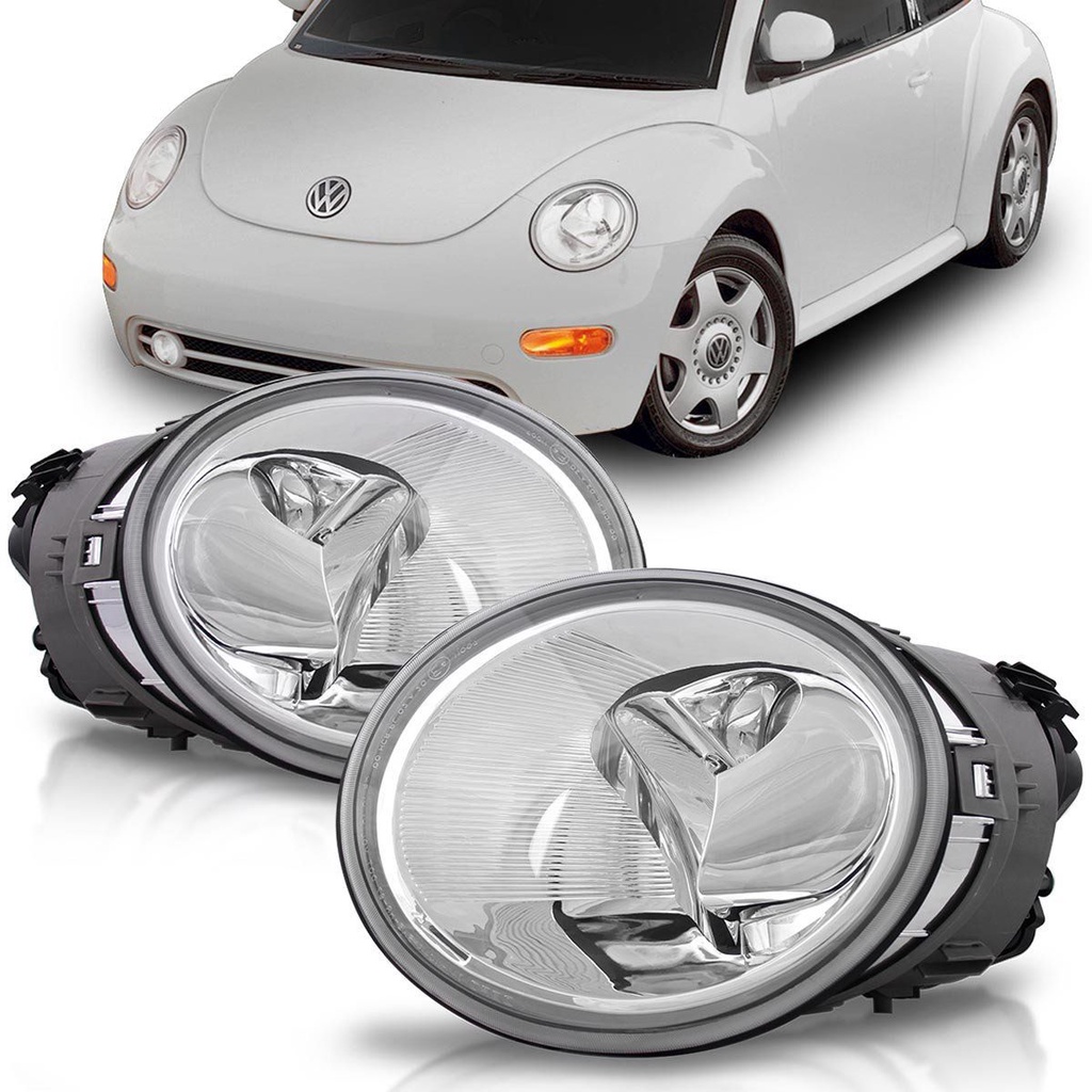 Farol New Beetle 98 99 2000 2001 2002 2003 2004 2005 Cromado | Shopee ...