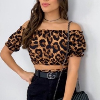 BLUSA CROPPED EST ONÇA MINI - Afghan