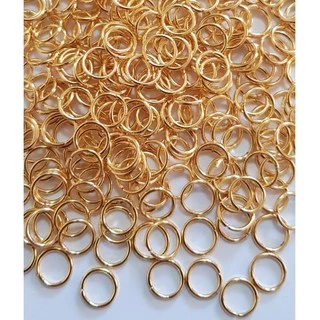 100aprox. Argola de ferro 10mm (Dourado) - Para bijuterias e artesanatos no geral.