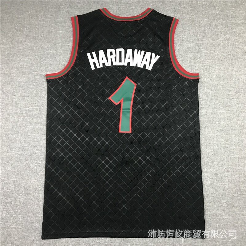 Camisa Nba Orlando Magic # 1 Leques Bordados Hardaway Imagens Pretas vintage LkHd JKGG