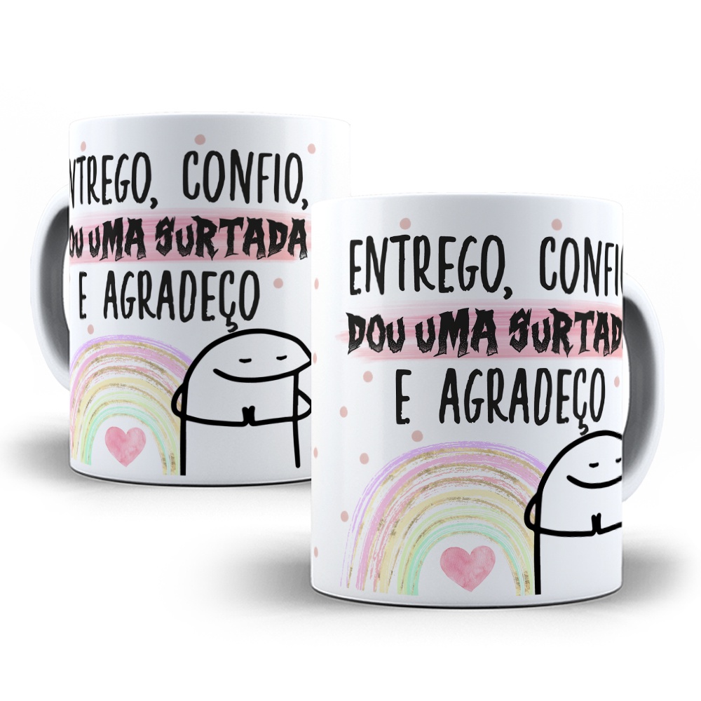 1 Camiseta Bonequinho Flork Meme entrego confio dou uma surtada