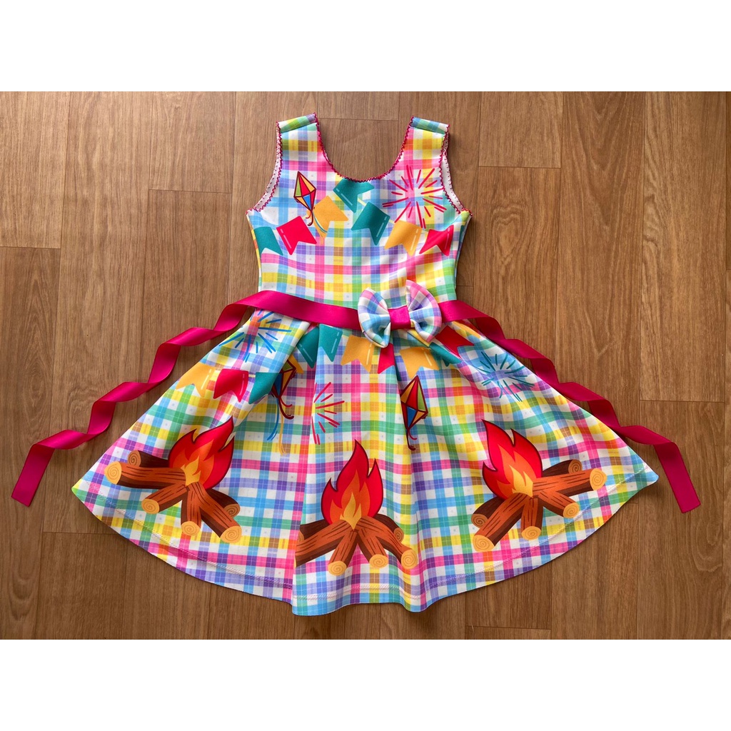 Vestido de festa hot sale junina infantil longo