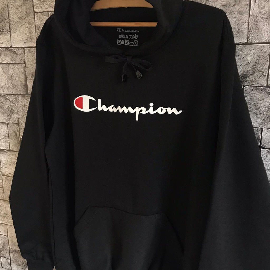 Moletom best sale preto champion