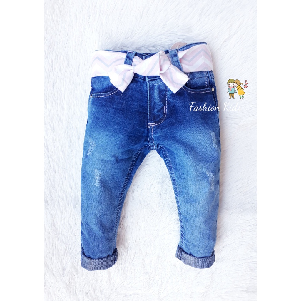 Roupa Infantil Calça Jeans com elastano Bebê Menina