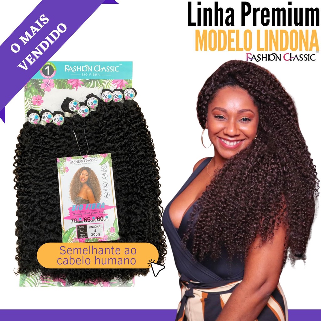 Cabelo Orgânico Bio Fibra Lindona Fashion Classic 300g