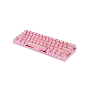 Teclado Gamer Motospeed Ck62 Rosa Switch Azul Rgb Bluetooth