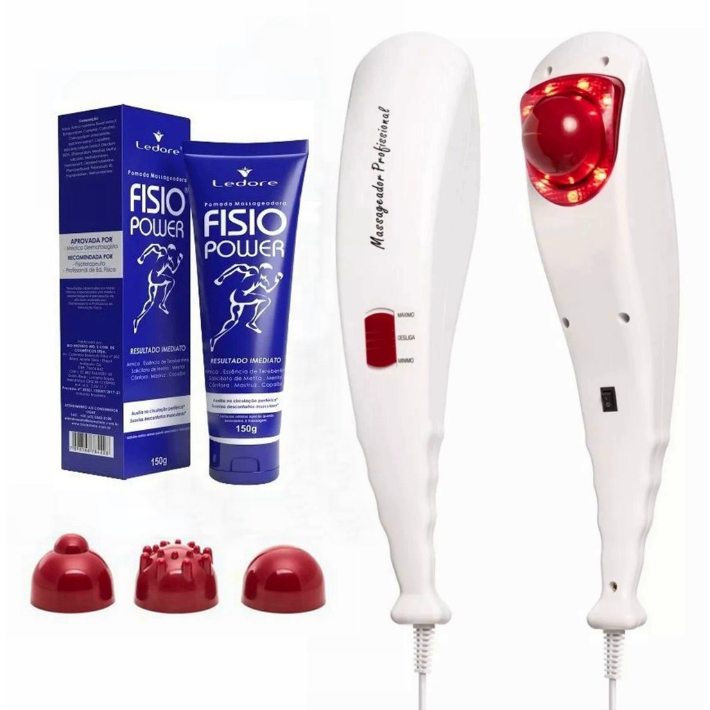 Kit Massageador Elétrico Profissional com Infravermelho + Gel ...