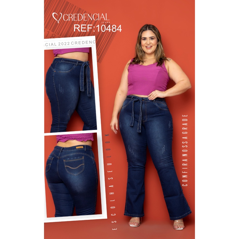 Calça Flare Jeans com Elastano Plus Size