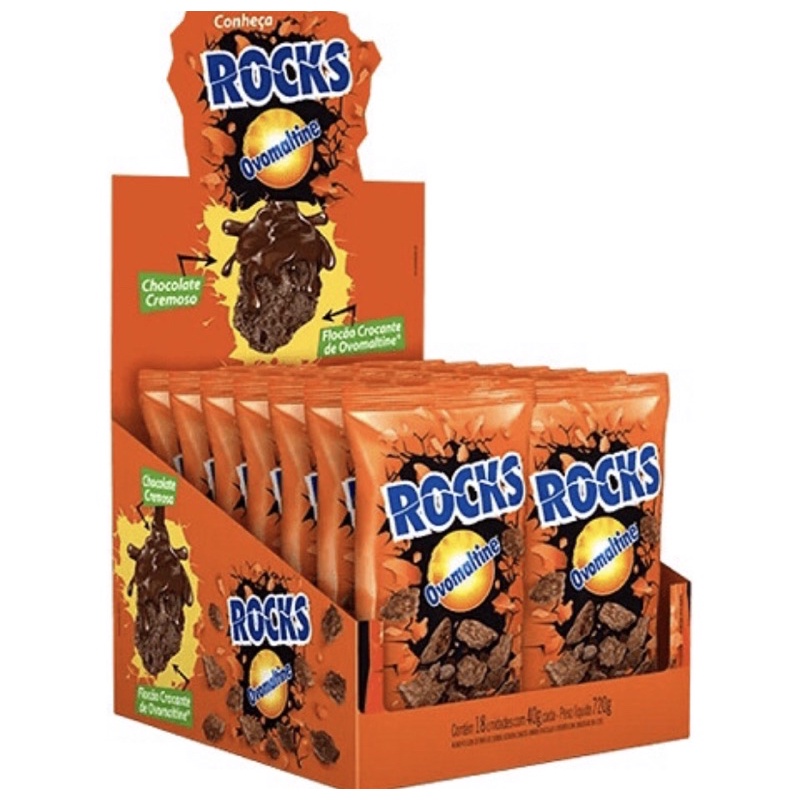 Rocks ovomaltine flocos crocantes 18 unidades x 40g - 720g | Shopee Brasil