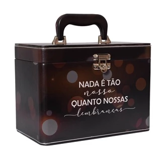 Maleta Box 10x15 600 fotos 6 Álbuns Fotográficos LEMBRANÇAS Preto Jovem