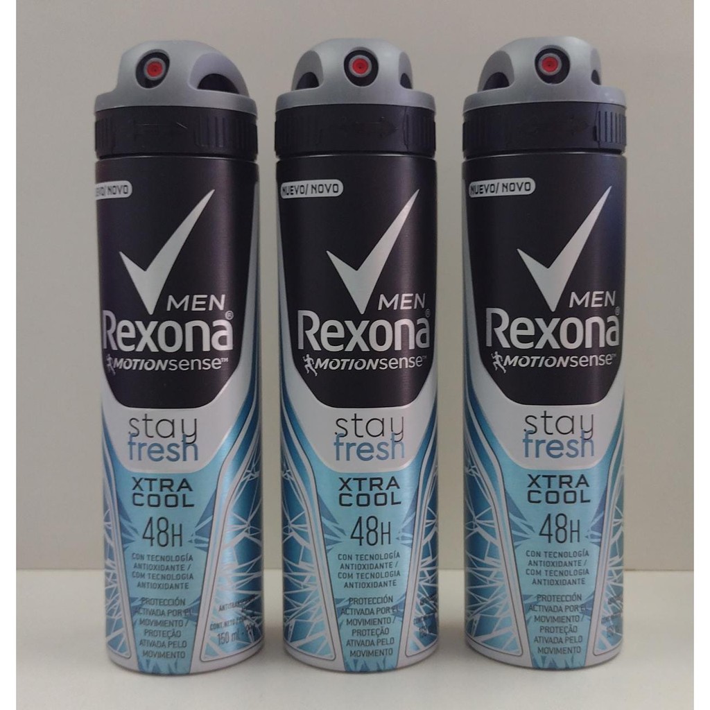 Kit DESODORANTE REXONA MEN XTRA COOL STAY FRESH AEROSOL 150ML 3 Unidades