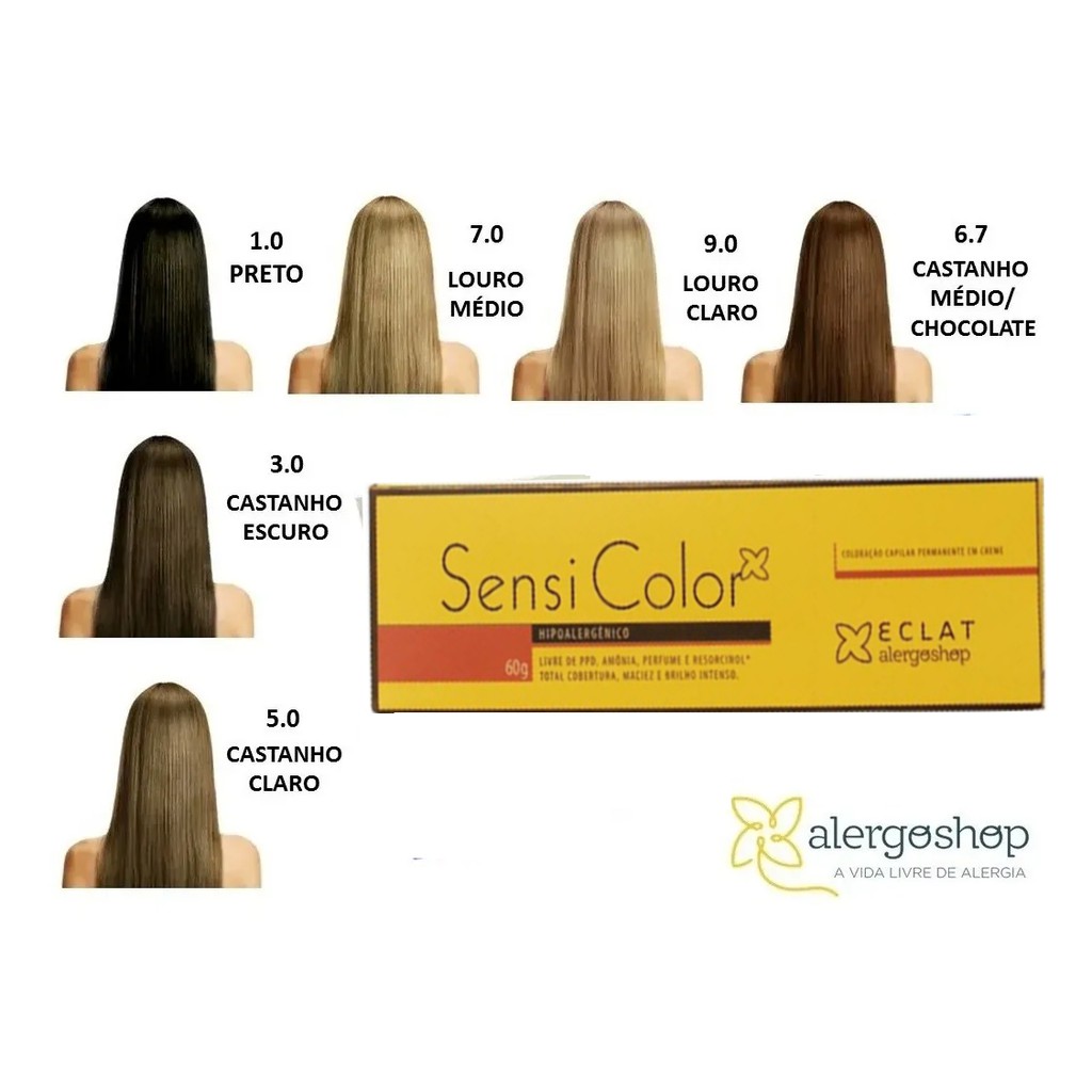 Tinta De Cabelo Antialergica E Hipoalergenica Sensicolor Coloração ...