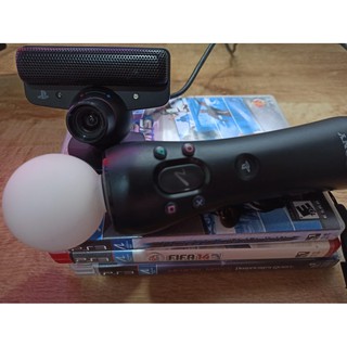 Kit Move Ps3 Ps Move Controler (bolinha) + Eye + Jogos