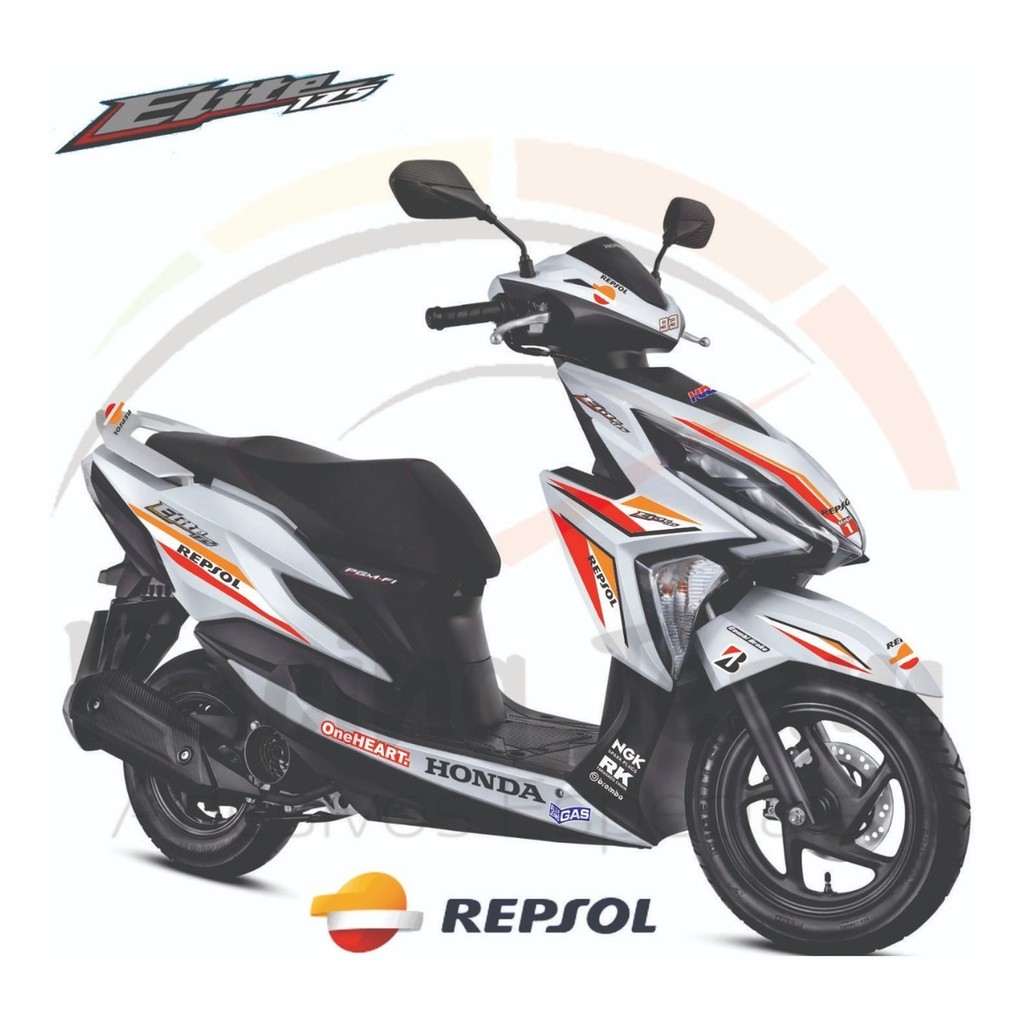 Adesivo Honda Elite Personalização Repsol Brilho Anti Uv