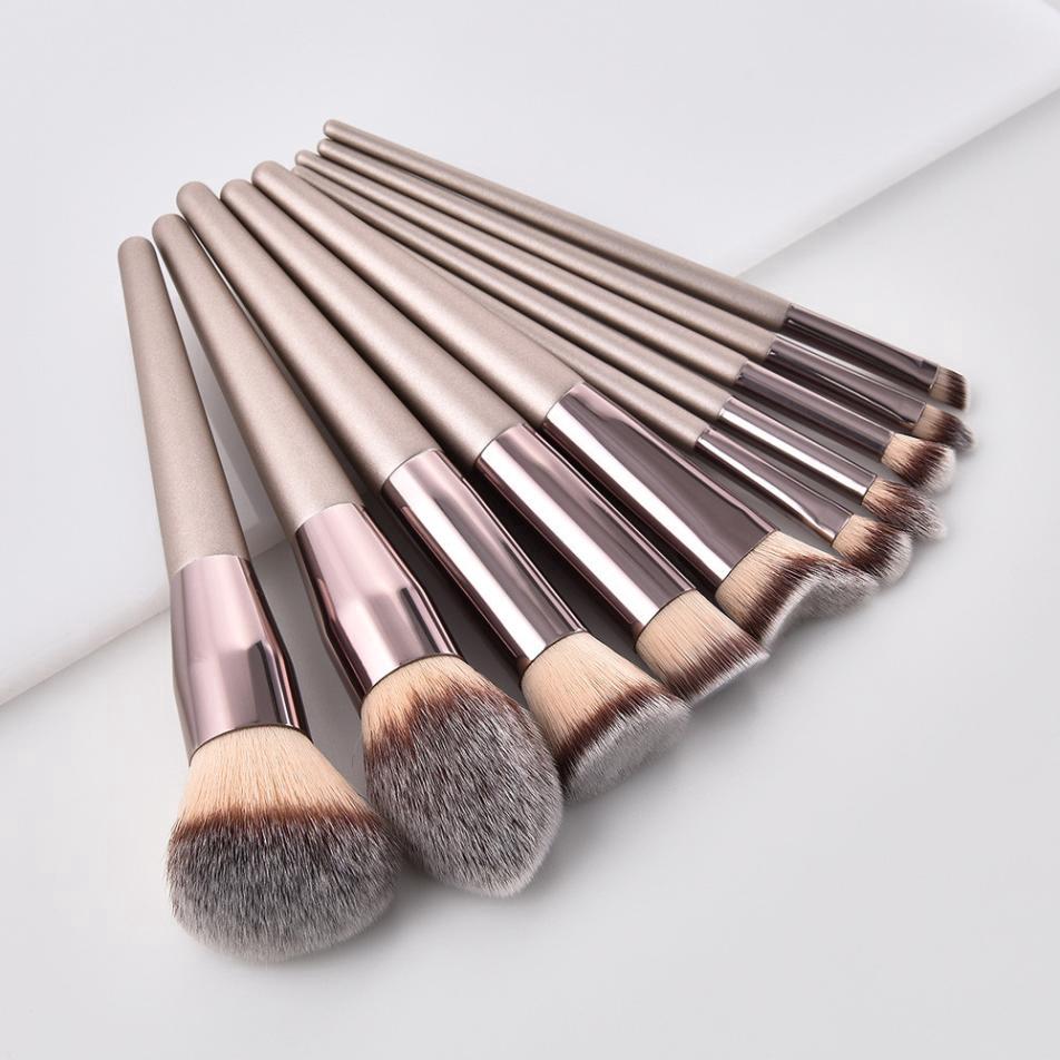 10Pcs/Set Pincéis De Maquiagem Professional Premium Foundation Misturando Pó Facial Blush Eyeshadow Brush