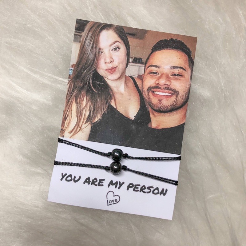 Kit Pulseiras Casal Magnéticas Com Foto + QR Code