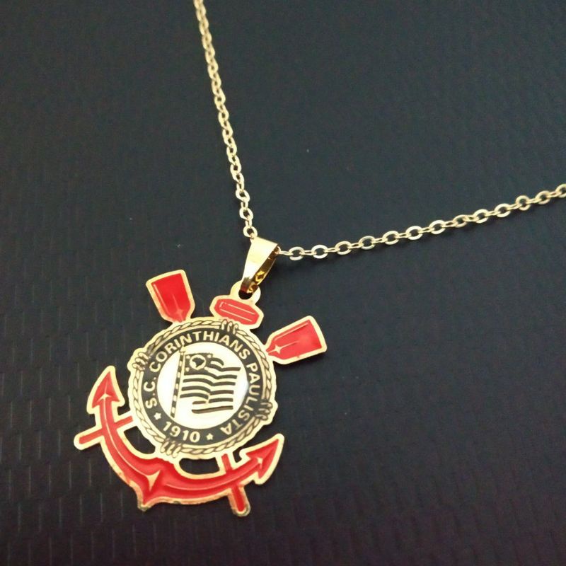 Colar Corrente Com Pingente Corinthians Timão Aço Inoxidável | Shopee ...