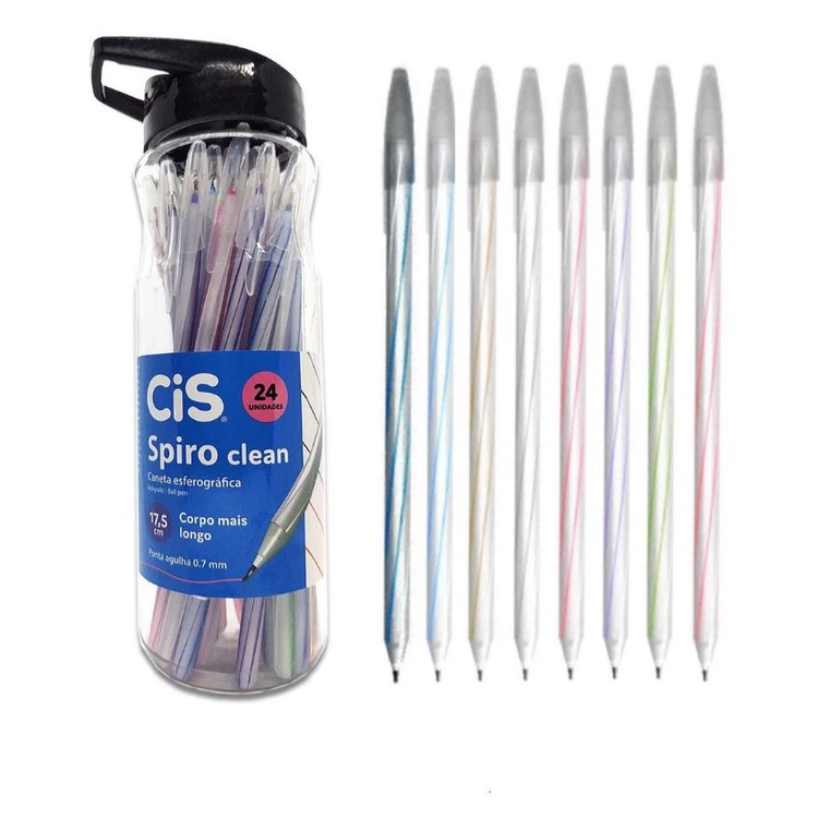 Kit C/ 3 Caneta Esferográfica SPIRO CLEAN, CIS, Multicor 0.7 mm ...