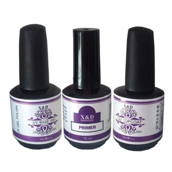 Kit Top Coat Primer Base P/ Gel Uv Da Marca X&d Manicure Shopee