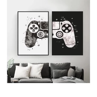GAMER kit 2 quadros 60x40 geek nerd ps4
