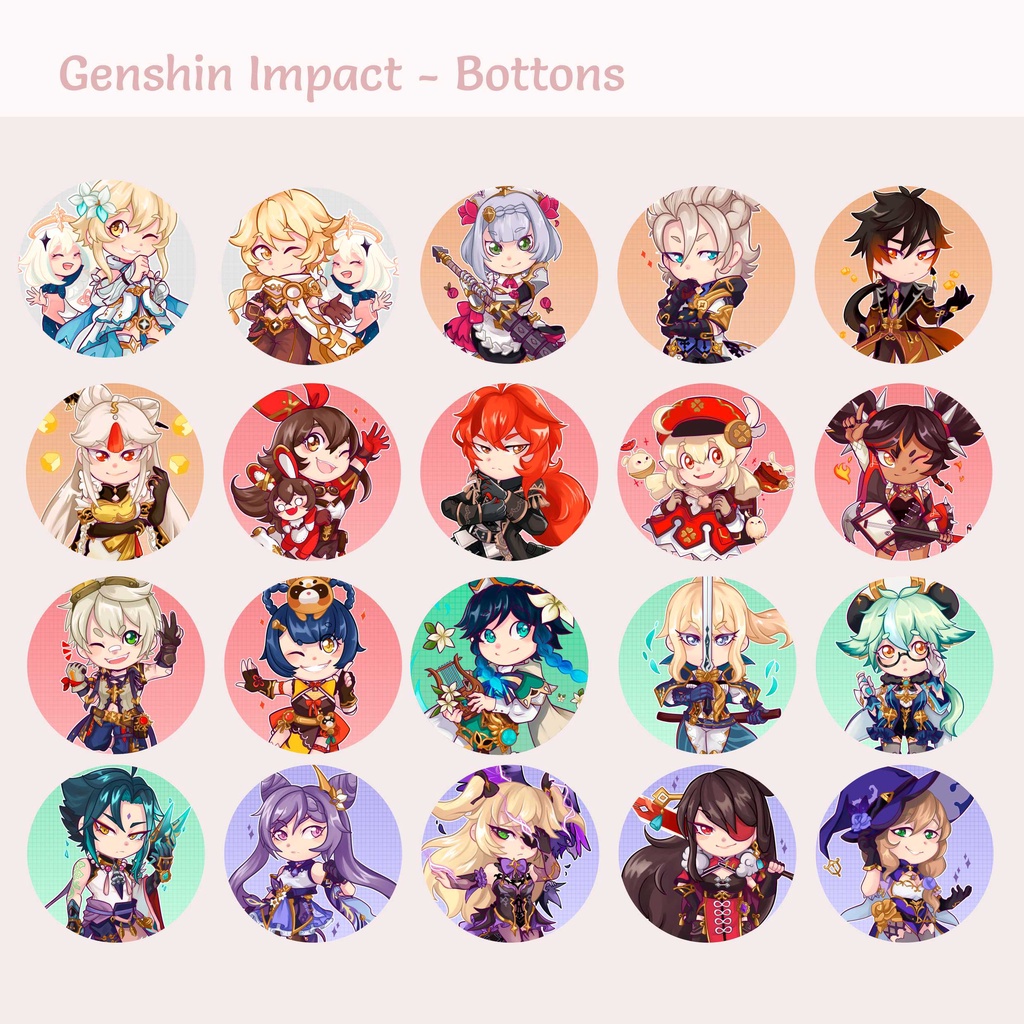 Bottons Genshin Impact - Personagens de Inazuma