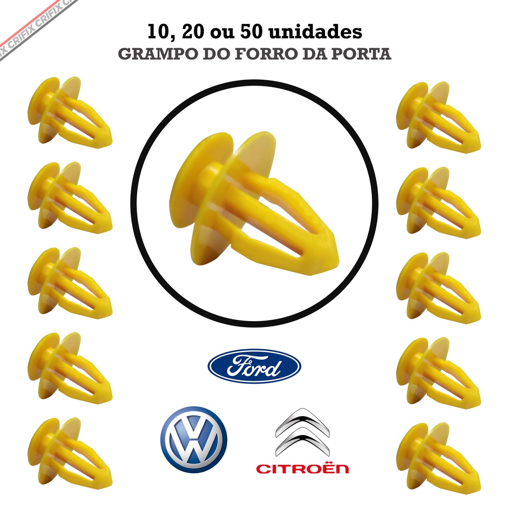 Grampos Presilhas Forro Porta Ford 10, 20 Ou 50 Unidades | Shopee Brasil