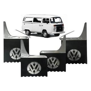 Apara barro Lameira Kombi Todas Lameiro Borracha 4 Peças Com Logo W (Wolksvagem)